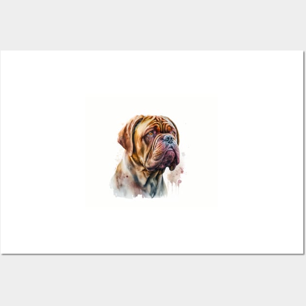 French Mastiff Watercolour Wall Art by TheArtfulAI